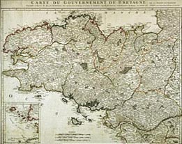 Carte du Gouvernement de Bretagne - Sr. Robert de Vaugondy - 1768