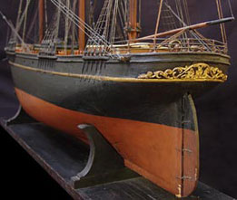 Maquette de chantier - circa 1870 - Grand voilier - Poupe