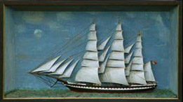 Diorama bateau mural - 3 mâts carré - Circa 1900