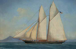 Antonio De Simone - Portrait de bateau - Naples - Vésuve